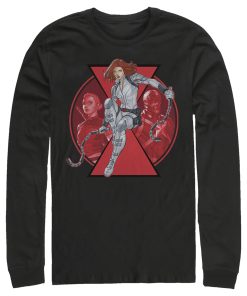 Men’s Marvel Black Widow Family Circle Long Sleeve Shirt
