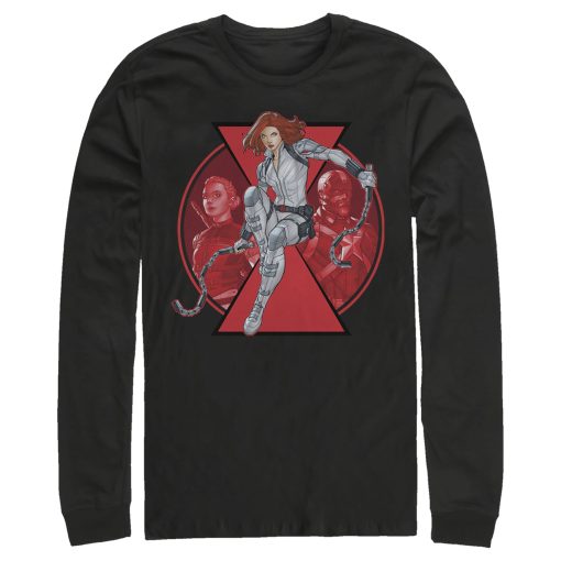 Men’s Marvel Black Widow Family Circle Long Sleeve Shirt