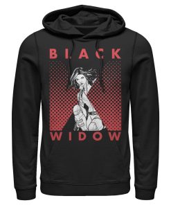 Men’s Marvel Black Widow Gradient Pose Pull Over Hoodie