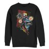 Men’s Marvel Captain Marvel Flannel Patch Print Sweatshirt