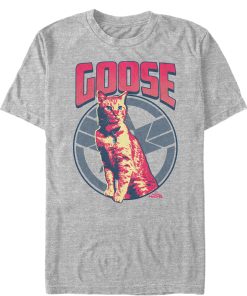 Men’s Marvel Captain Marvel Goose Cat Badge T-Shirt