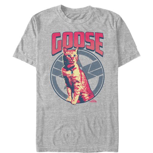 Men’s Marvel Captain Marvel Goose Cat Badge T-Shirt