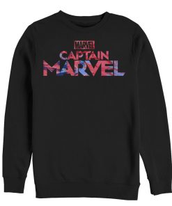 Men’s Marvel Captain Marvel Logo Tie-Dye Print Sweatshirt