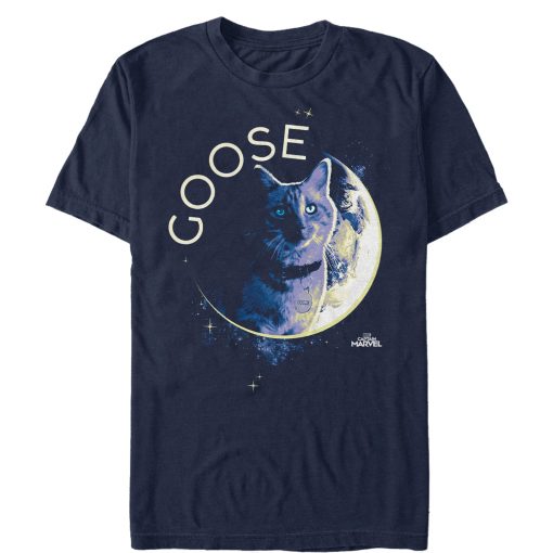 Men’s Marvel Captain Marvel Moon Goose Cat T-Shirt