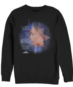 Men’s Marvel Captain Marvel Saved World Today Sweatshirt