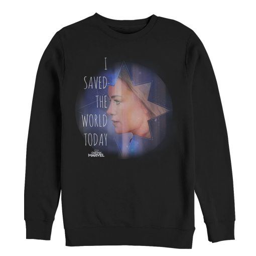 Men’s Marvel Captain Marvel Saved World Today Sweatshirt