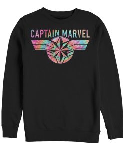 Men’s Marvel Captain Marvel Tie-Dye Logo Sweatshirt