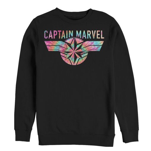 Men’s Marvel Captain Marvel Tie-Dye Logo Sweatshirt