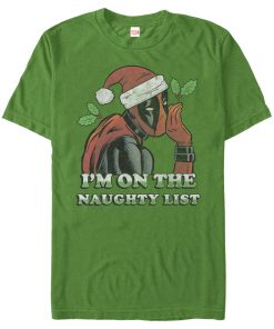 Men’s Marvel Christmas Deadpool Naughty List T-Shirt