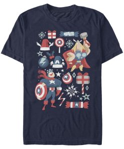 Men’s Marvel Christmas Festive Hero Icons T-Shirt