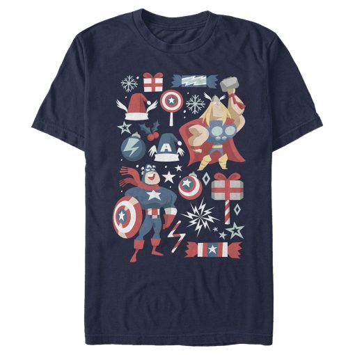 Men’s Marvel Christmas Festive Hero Icons T-Shirt