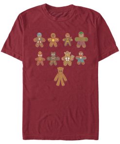 Men’s Marvel Christmas Gingerbread Cookie Avengers T-Shirt