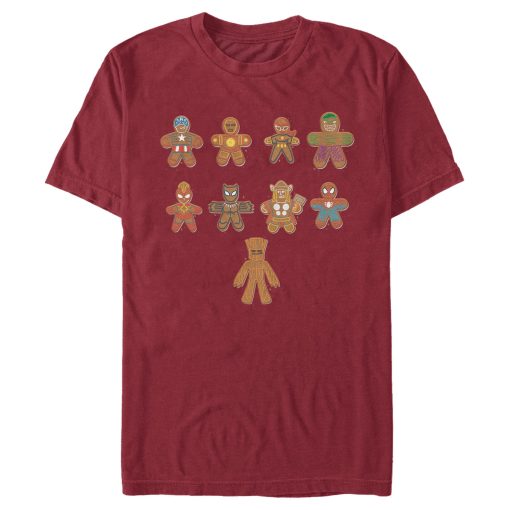 Men’s Marvel Christmas Gingerbread Cookie Avengers T-Shirt