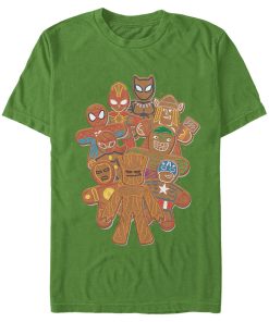 Men’s Marvel Christmas Gingerbread Cookie Heroes T-Shirt