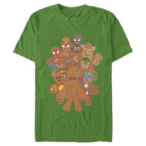 Men’s Marvel Christmas Gingerbread Cookie Heroes T-Shirt