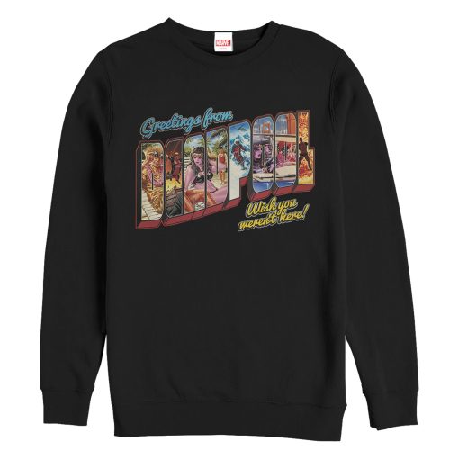 Men’s Marvel Deadpool Greetings From Vacation Sweatshirt