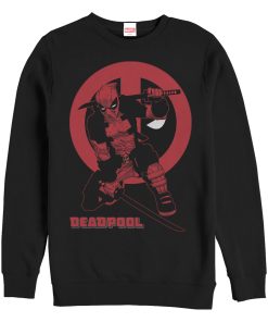 Men’s Marvel Deadpool Katana Sword Pose Sweatshirt