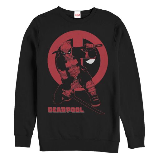 Men’s Marvel Deadpool Katana Sword Pose Sweatshirt