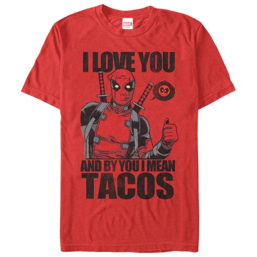 Men’s Marvel Deadpool Love You and Tacos T-Shirt