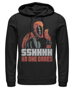 Men’s Marvel Deadpool No One Cares Pull Over Hoodie