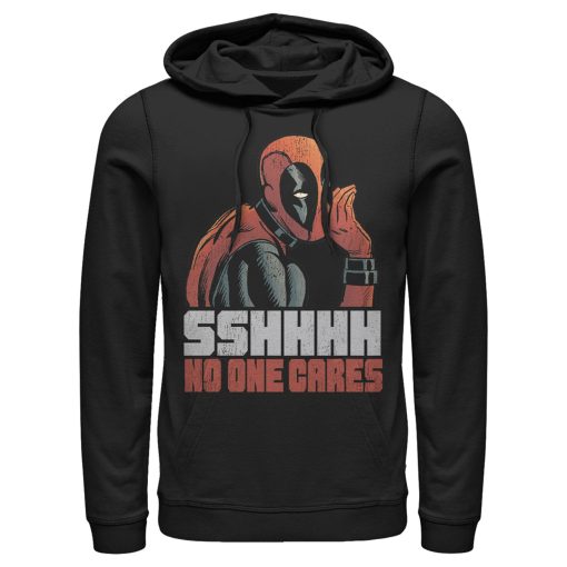 Men’s Marvel Deadpool No One Cares Pull Over Hoodie