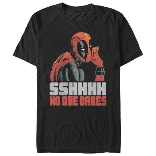 Men’s Marvel Deadpool No One Cares T-Shirt