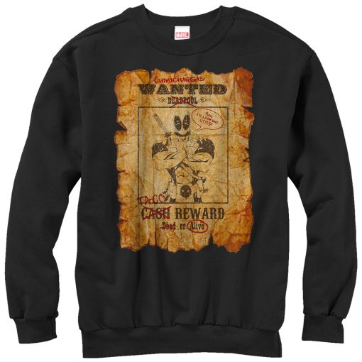 Men’s Marvel Deadpool Wanted Poster Sweatshirt