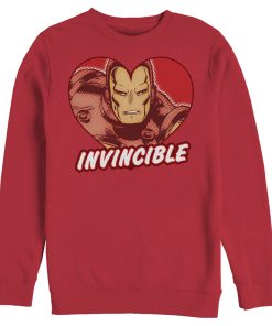 Men’s Marvel Iron Man Invincible Valentine Heart Sweatshirt