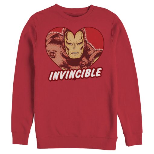 Men’s Marvel Iron Man Invincible Valentine Heart Sweatshirt