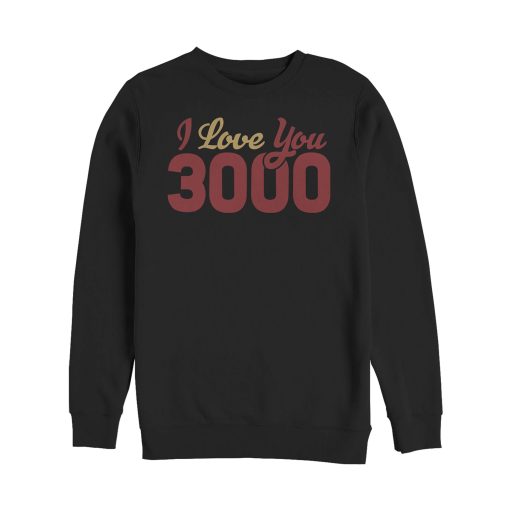 Men’s Marvel Iron Man Love 3000 Script Sweatshirt