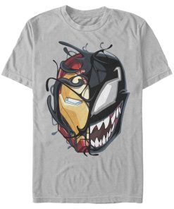 Men’s Marvel Iron Man Venom Mask Split T-Shirt