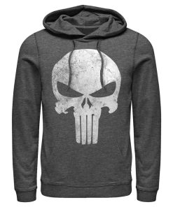 Men’s Marvel Punisher Retro Skull Symbol Pull Over Hoodie