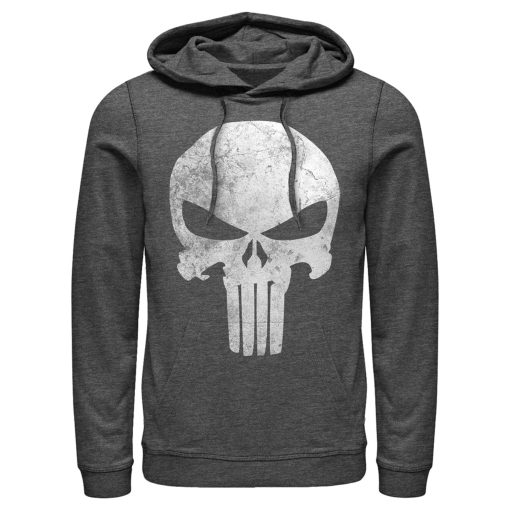 Men’s Marvel Punisher Retro Skull Symbol Pull Over Hoodie