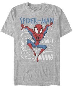 Men’s Marvel Spider-Man Cartoon Bubbles T-Shirt