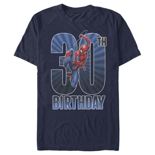 Men’s Marvel Spider-Man Swinging 30th Birthday T-Shirt