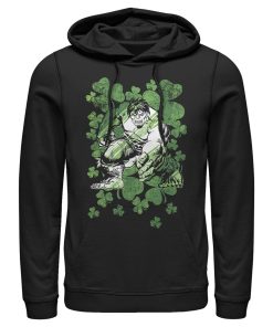Men’s Marvel St. Patrick’s Day Hulk Clover Field Pull Over Hoodie
