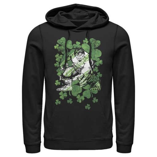 Men’s Marvel St. Patrick’s Day Hulk Clover Field Pull Over Hoodie