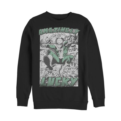 Men’s Marvel St. Patrick’s Day Spider-Man Vintage Amazingly Lucky Sweatshirt