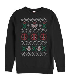 Men’s Marvel Ugly Christmas Deadpool Sweatshirt