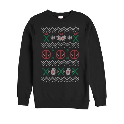 Men’s Marvel Ugly Christmas Deadpool Sweatshirt