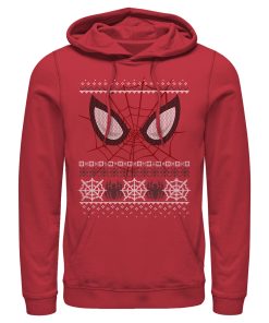 Men’s Marvel Ugly Christmas Spider-Man Mask Pull Over Hoodie