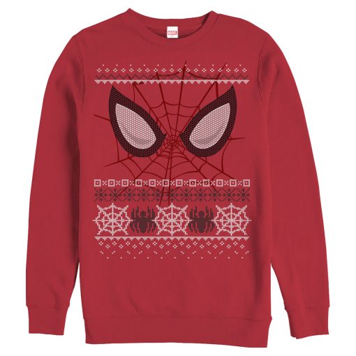 Men’s Marvel Ugly Christmas Spider-Man Mask Sweatshirt