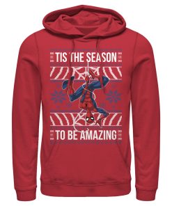 Men’s Marvel Ugly Christmas Spider-Man Season Pull Over Hoodie