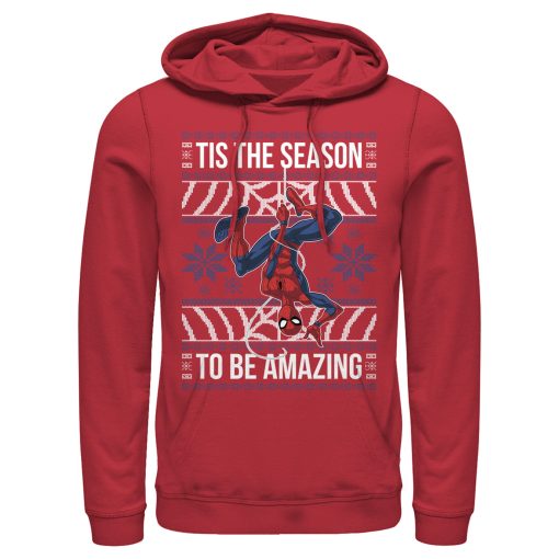 Men’s Marvel Ugly Christmas Spider-Man Season Pull Over Hoodie