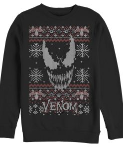 Men’s Marvel Ugly Christmas Venom Face Sweatshirt