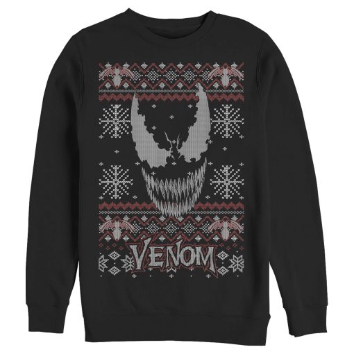 Men’s Marvel Ugly Christmas Venom Face Sweatshirt