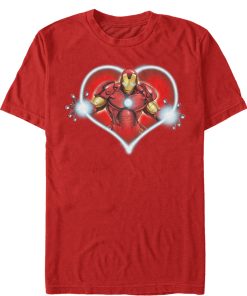 Men’s Marvel Valentine’s Day Iron Man Heart Frame T-Shirt