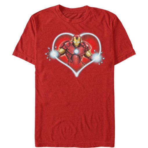 Men’s Marvel Valentine’s Day Iron Man Heart Frame T-Shirt