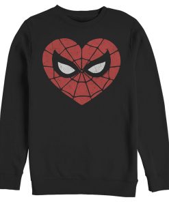 Men’s Marvel Valentine’s Day Spider-Man Heart Mask Sweatshirt