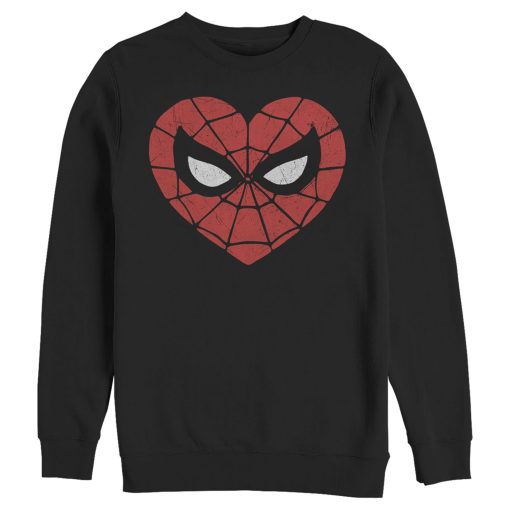 Men’s Marvel Valentine’s Day Spider-Man Heart Mask Sweatshirt